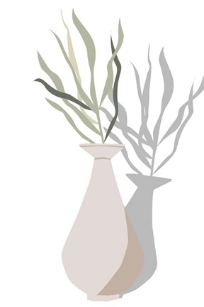 Framed Vase &amp; Stem I Print