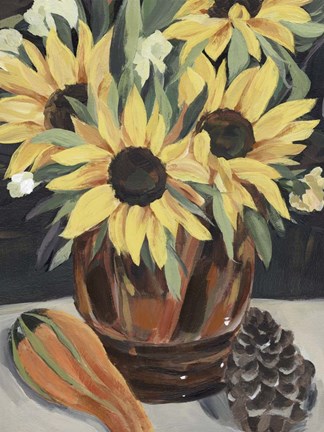 Framed Sunflower Vase II Print