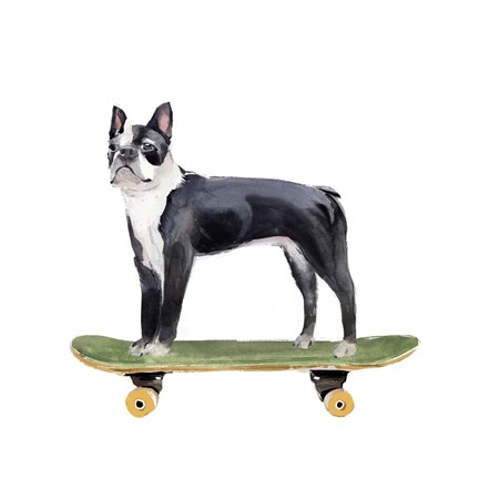 Framed Pups on Wheels IV Print