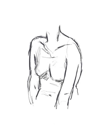 Framed Sketched Figure I Print