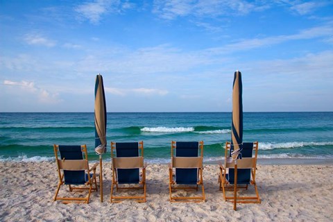 Framed Beach Chairs Print