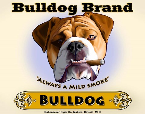 Framed Bulldog Cigar Print