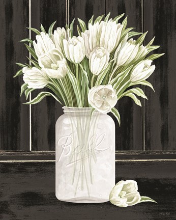 Framed Tulips in a Jar Print