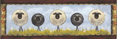 Framed Sheep in the Meadow Print