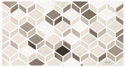Framed White and Gray Pattern Print
