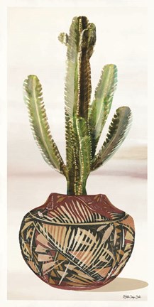 Framed Cactus in Pot 1 Print