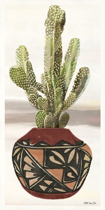 Framed Cactus in Pot 2 Print