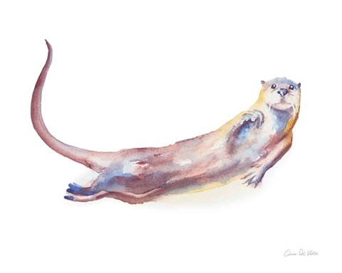 Framed Swimming Otter I Print