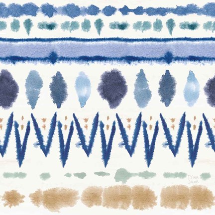 Framed Indigo Splash Pattern VIII Print