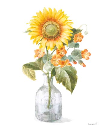 Framed Fresh Cut Sunflowers II Print