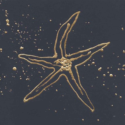 Framed Gold Starfish II Print