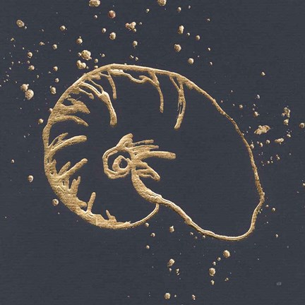 Framed Gold Nautilus I Print