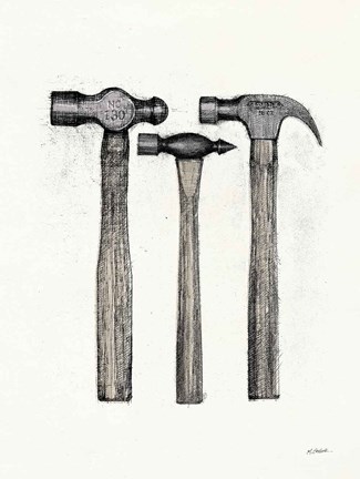 Framed Hammers with Color Crop Print