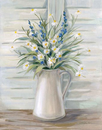 Framed Cottage Windowsill Print