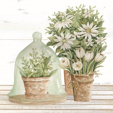 Framed Flowers and Terrarium Print