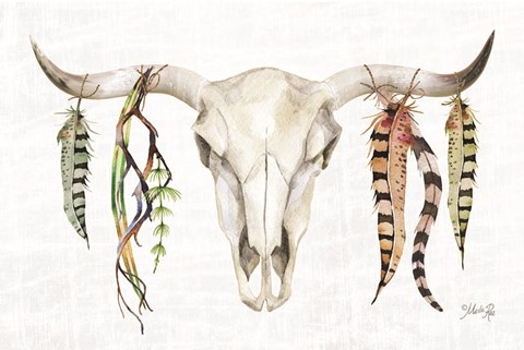 Framed Tribal Skull II Print