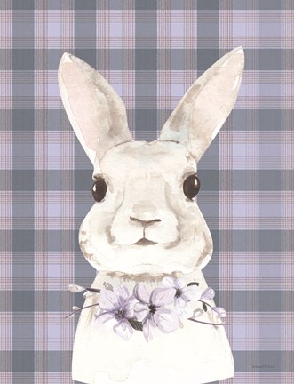 Framed Plaid Bunny Floral Print