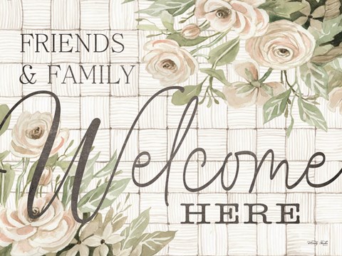 Framed Friends and Family Welcome Here Print