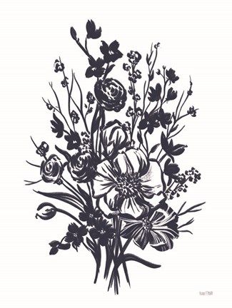 Framed Blues in Blossom II Print