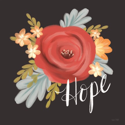 Framed Hope Floral Print