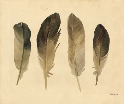 Framed Four Feathers Print