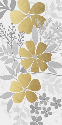 Framed Floral Golden Bunch 1 Print