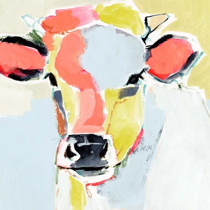 Framed Pastel Cow II Print