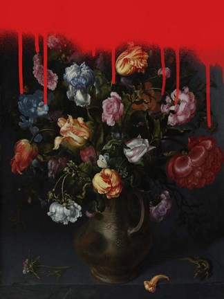 Framed Sprayed Arrangement II Print