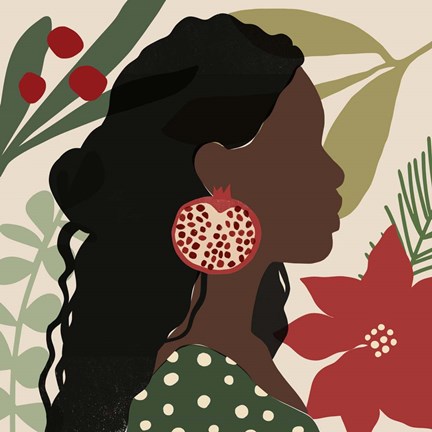 Framed Christmas Earring I Print