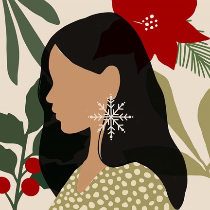 Framed Christmas Earring II Print