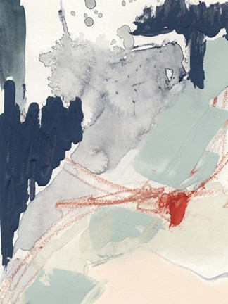 Framed Ash Blue &amp; Crimson I Print