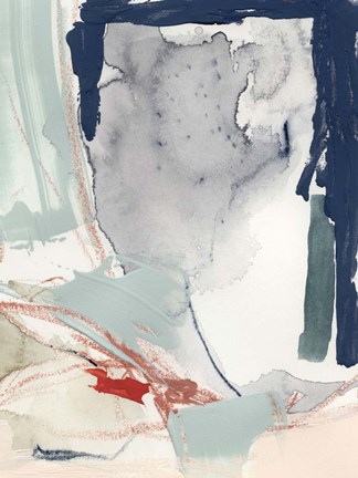 Framed Ash Blue &amp; Crimson II Print