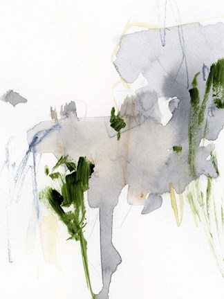 Framed Green and Grey II Print