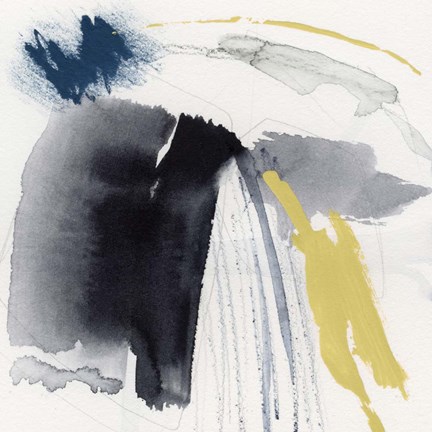 Framed Lemon and Indigo I Print