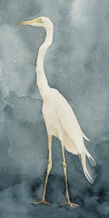 Framed Simple Egret I Print