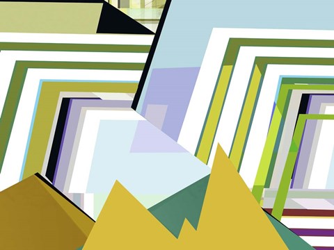 Framed Yellow Mountains II Print