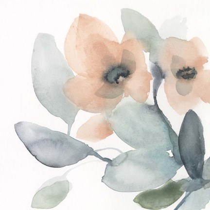 Framed Water and Petals I Print