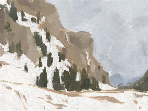 Framed Snowy Rise I Print