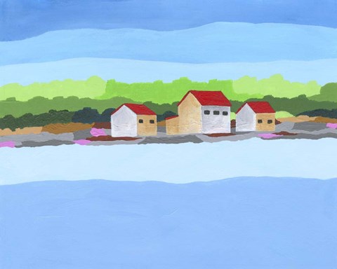 Framed Red Roof Landscape II Print