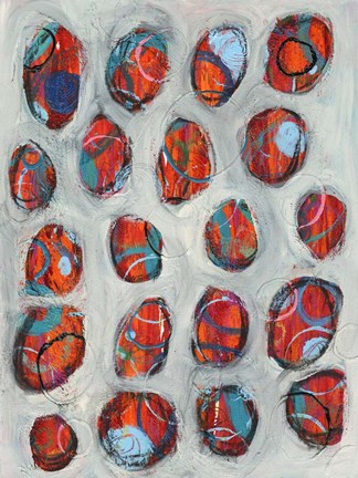 Framed Abstract Circles I Print