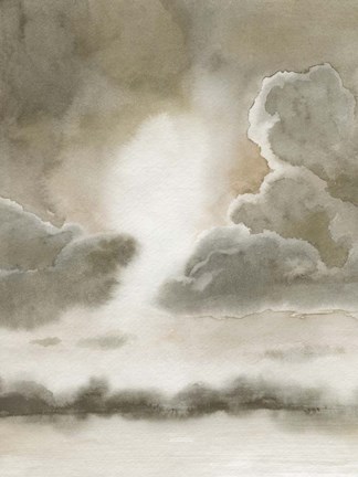 Framed Sepia Sky I Print