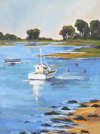 Framed Harbor Side II Print