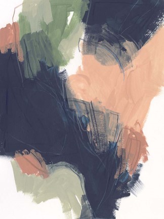 Framed Indigo &amp; Sienna Crescendo I Print