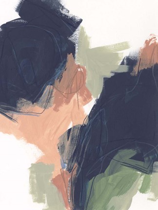 Framed Indigo &amp; Sienna Crescendo II Print