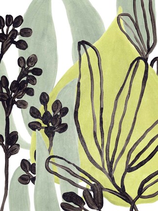 Framed Tropical Collage I Print