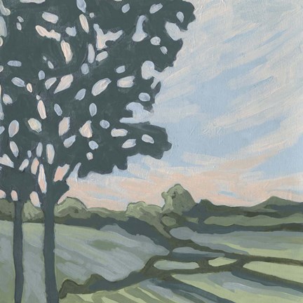 Framed Sunset Tree I Print