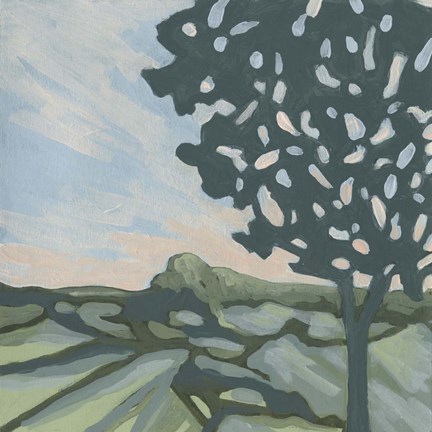 Framed Sunset Tree II Print