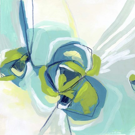 Framed Peacock Vortex I Print