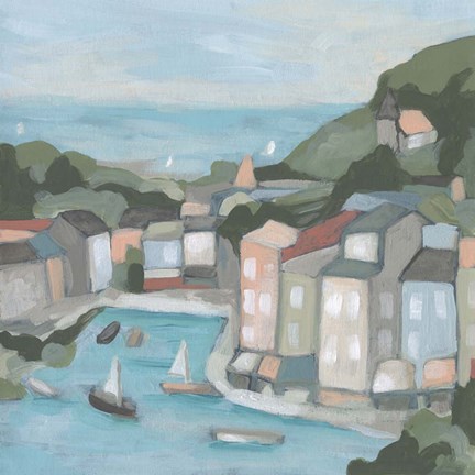 Framed Villa Harbor I Print