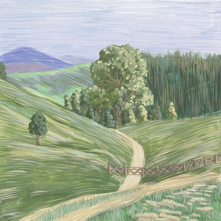 Framed Hill Lines I Print